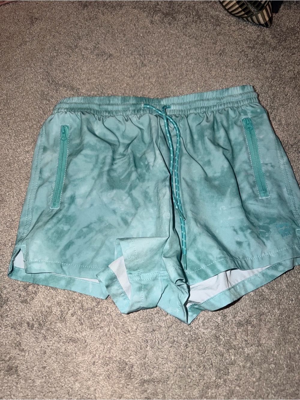Billabong Teal Athletic Shorts with Drawstring